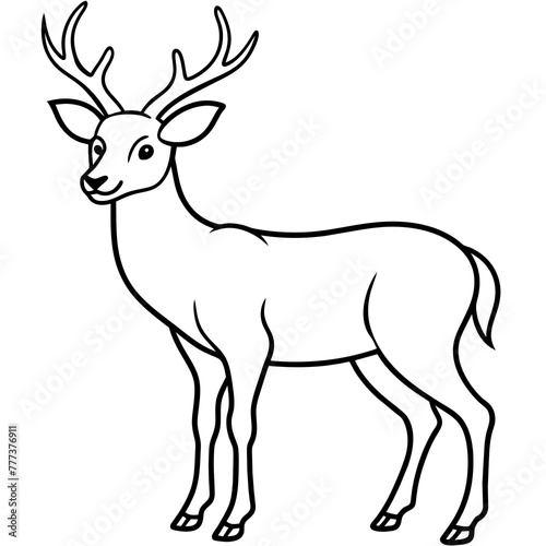 deer silhouette vector art illustration © Merry
