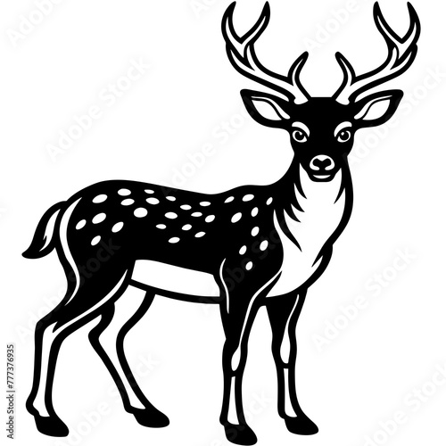 deer silhouette vector art illustration