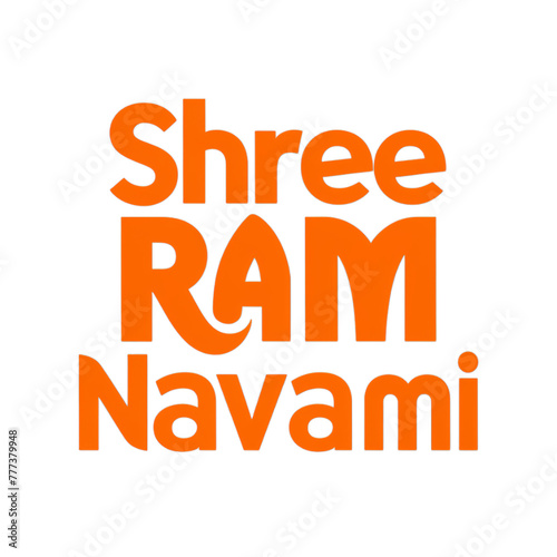 Shree Ram Navami, text isolated on transparent background