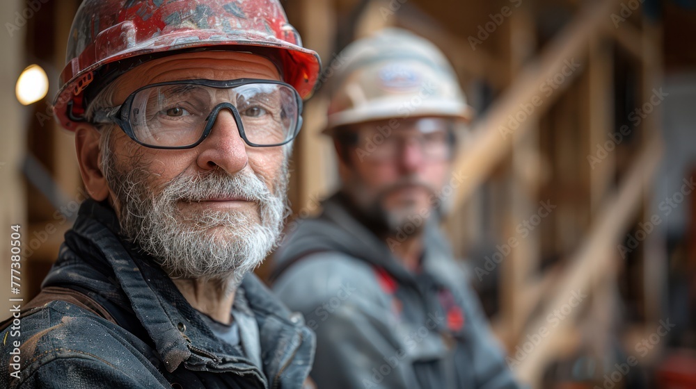 Skilled carpenters meticulously frame the walls of a new home, ensuring precision and strength in every joint.