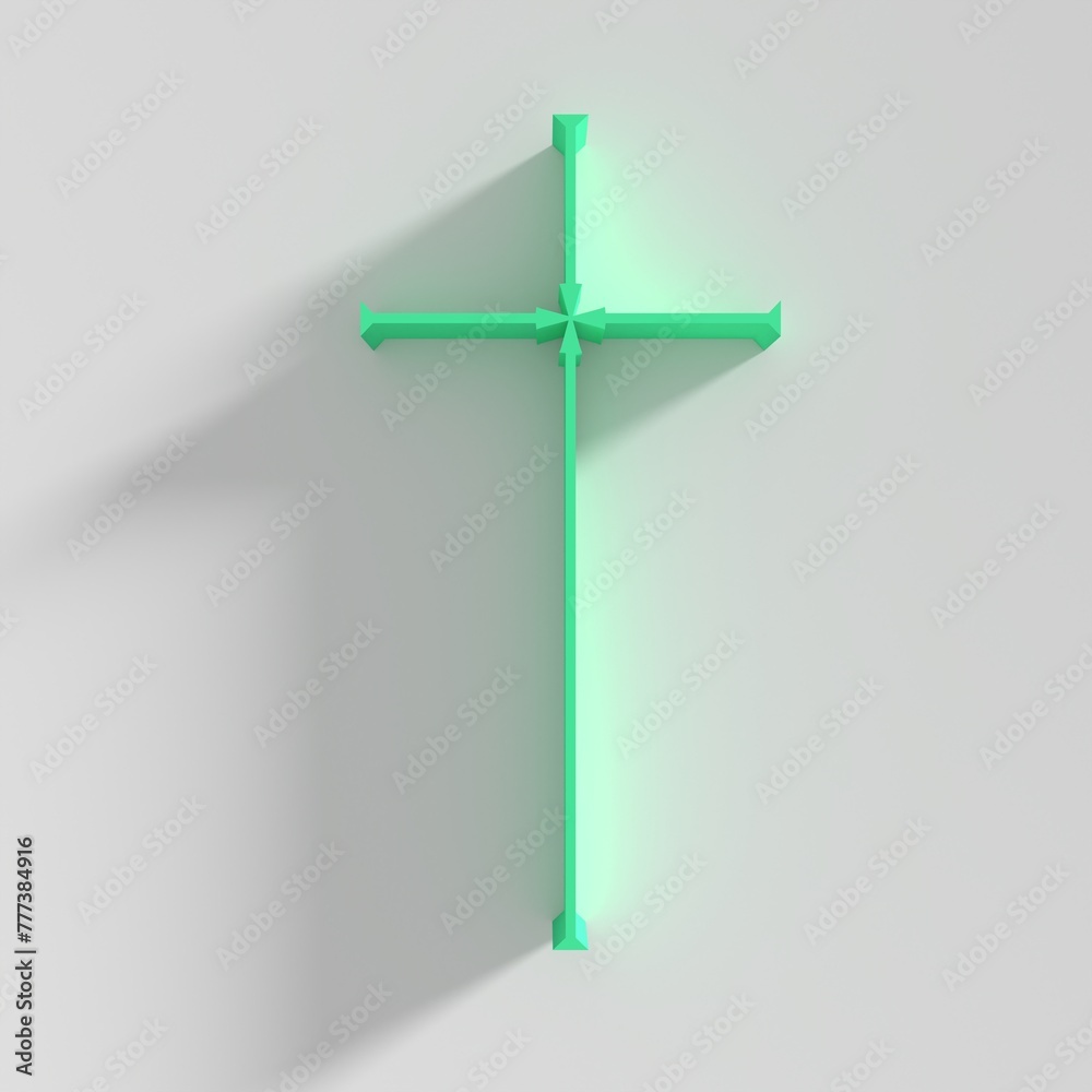 Christian cross. Religion concept illustration. 3D render Christian cross. Religion concept illustration. 3D render