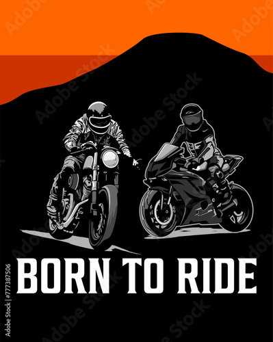 born to race isea vector logo design photo