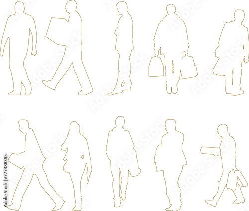 vector design sketch illustration, silhouette image of a person doing an activity for completeness of the image