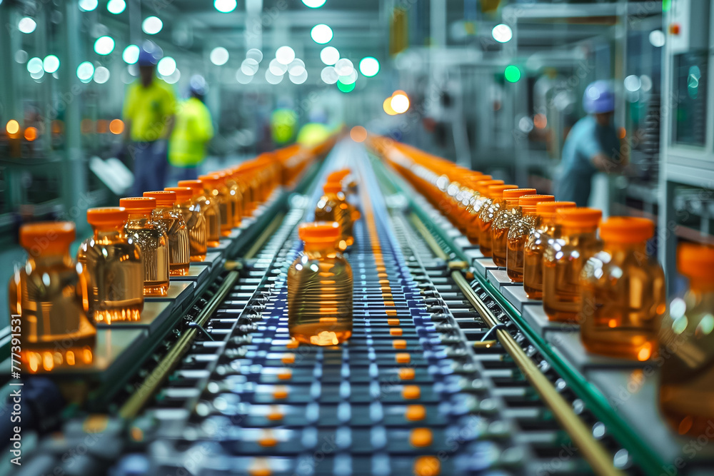 Glass Bottle Factory Filled With Bottles Glass Bottle Factory Filled With Bottles