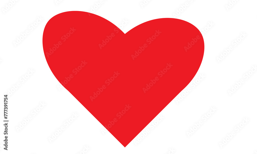 Red heart on a transparent background 