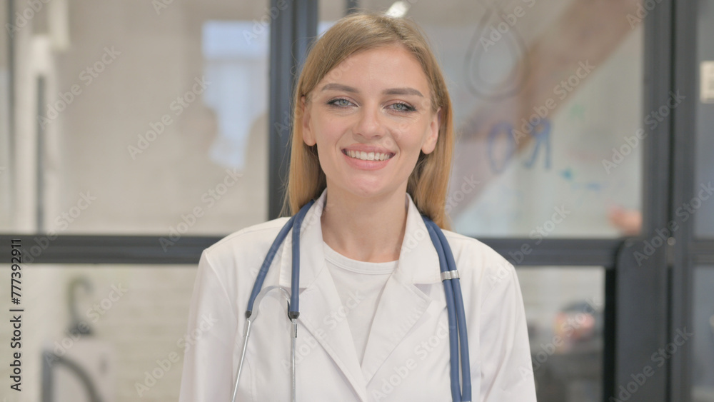 Portrait of Smiling Blonde Female Doctor Portrait of Smiling Blonde Female Doctor
