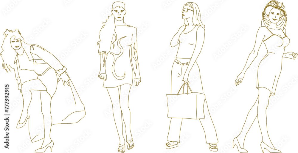vector design sketch illustration of a model doing a phoshoot photography session vector design sketch illustration of a model doing a phoshoot photography session