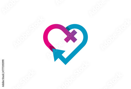 Gender symbol logo inspiration, love sign, male and female sex sign , vector Illustration