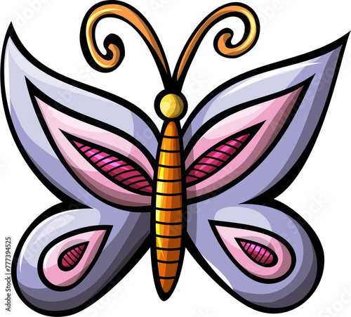 Cute butterfly funny cartoon clipart illustration