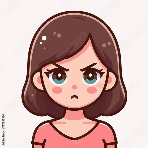 Vector image of an angry woman's expression