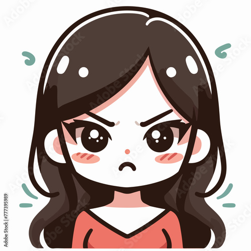 Vector image of an angry woman's expression