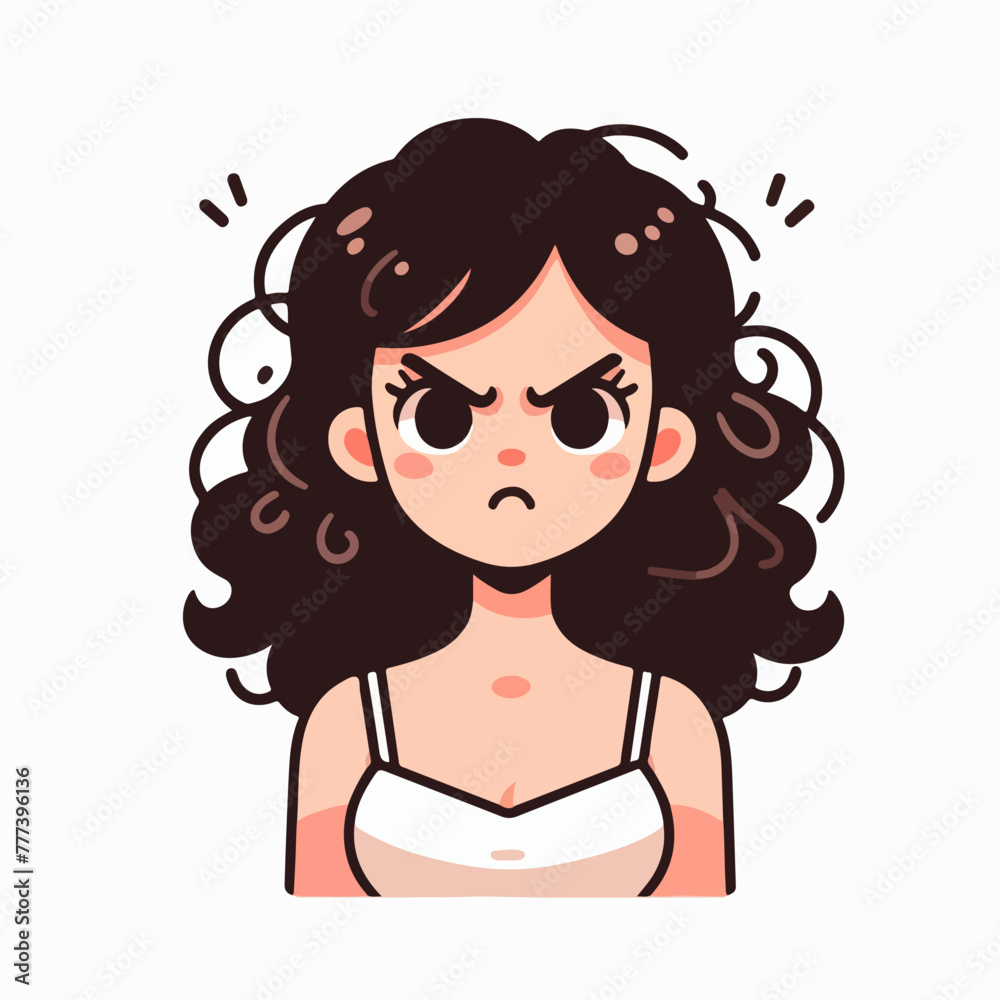 Vector image of an angry woman's expression Vector image of an angry woman's expression