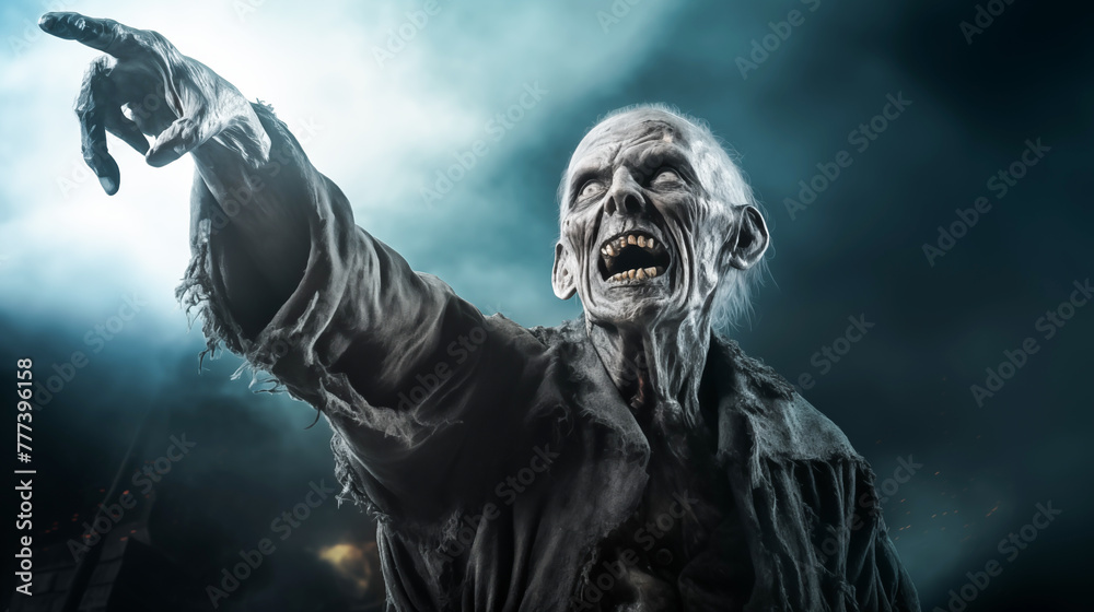 Hordes of undead, Zombie walking in the abandoned town, Beginning of the zombie apocalypse, Zombie crowd walking Hordes of undead, Zombie walking in the abandoned town, Beginning of the zombie apocalypse, Zombie crowd walking