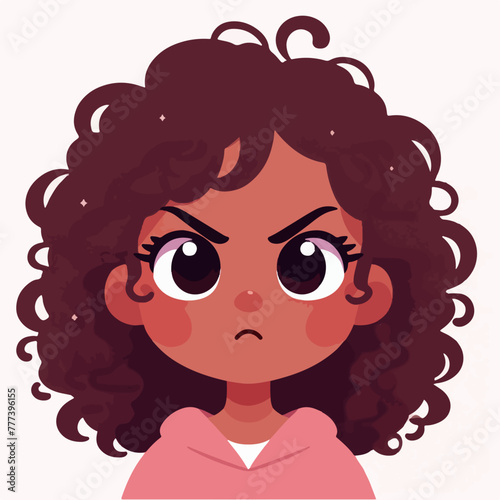 Vector image of an angry woman's expression