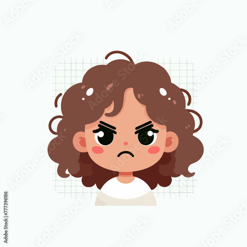 Vector image of an angry woman's expression