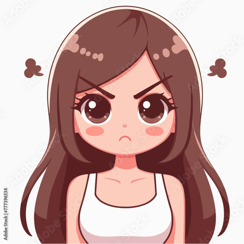 Vector image of an angry woman's expression