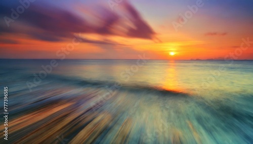 Sunset Serenity: Motion Blurred Seascape"