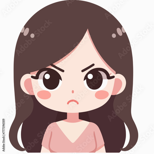 Vector image of an angry woman's expression