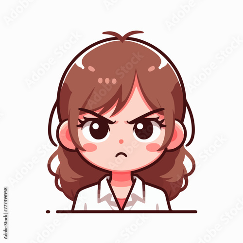 Vector image of an angry woman's expression