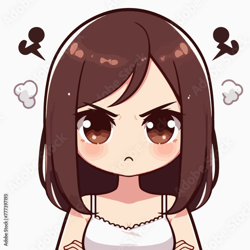 Vector image of an angry woman's expression