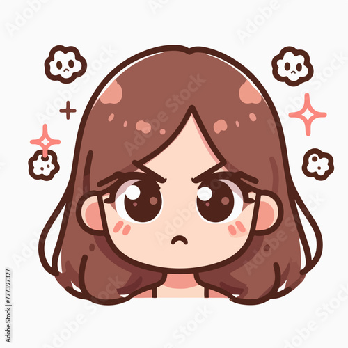 Vector image of an angry woman's expression