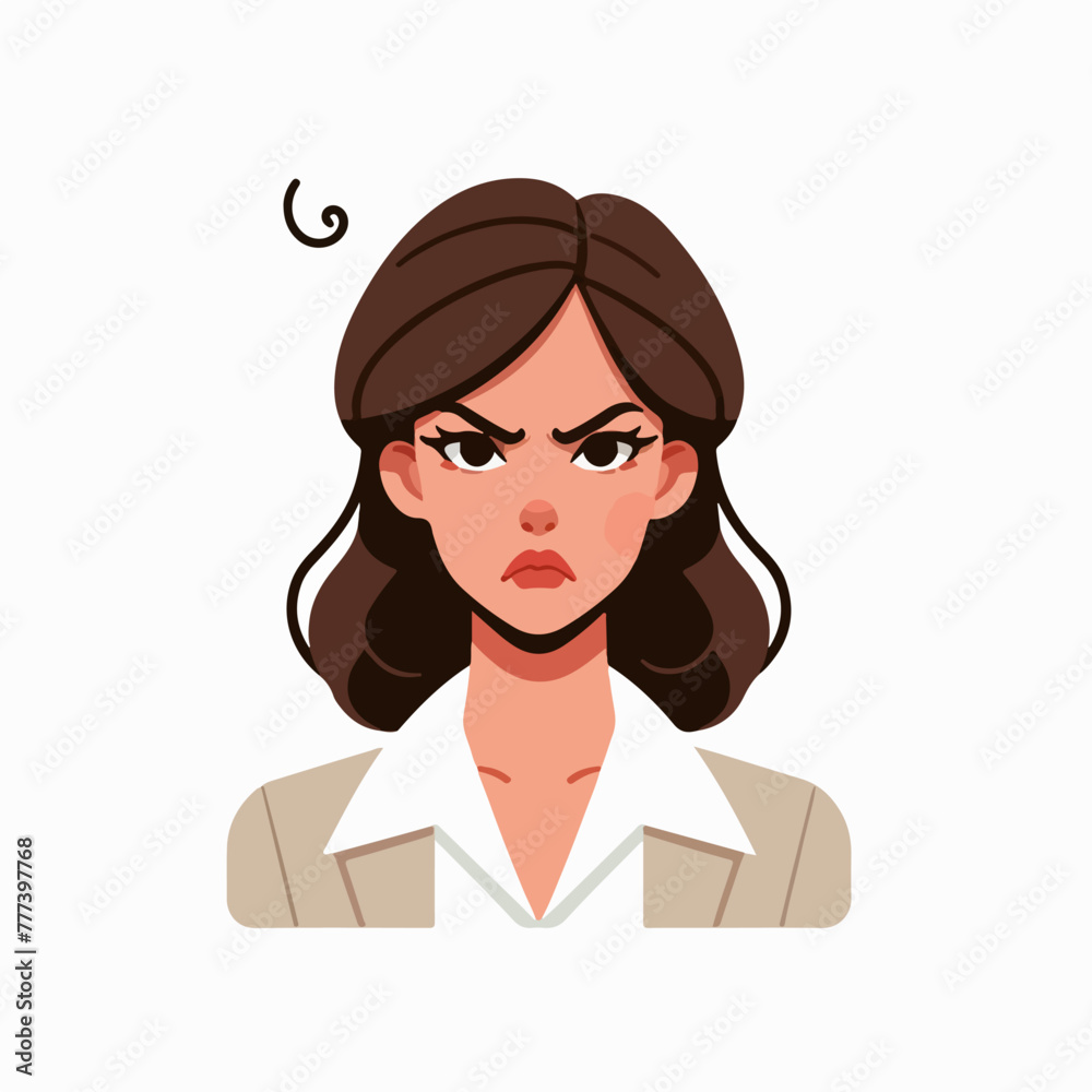 Vector image of an angry woman's expression Vector image of an angry woman's expression