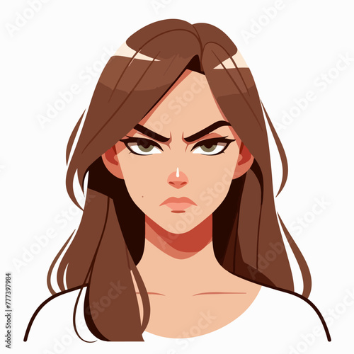 Vector image of an angry woman's expression
