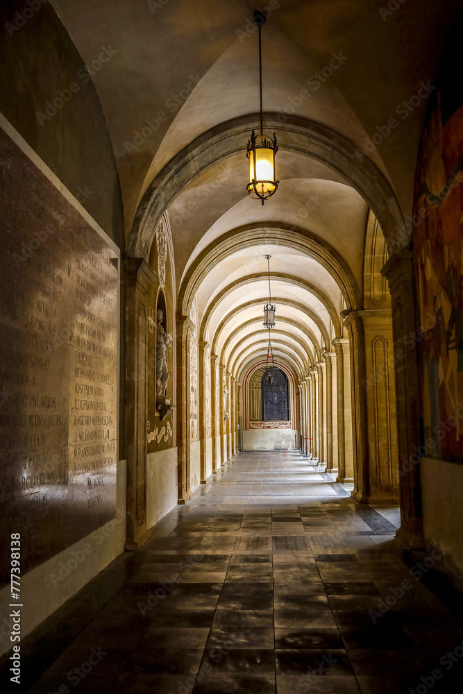 Montserrat monastery, Catalonia, Spain. Corridor