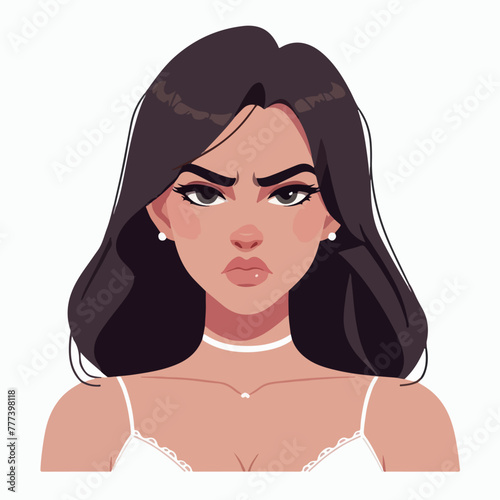 Vector image of an angry woman's expression