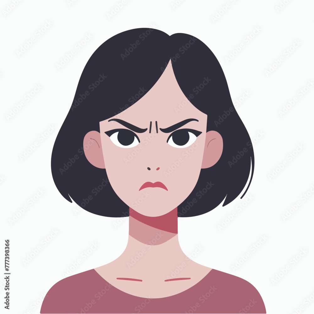 Vector image of an angry woman's expression Vector image of an angry woman's expression