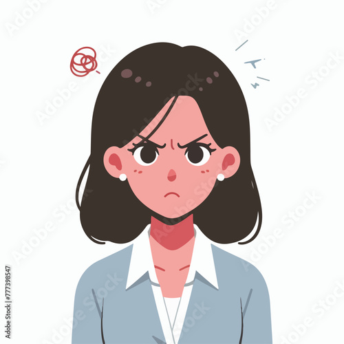 Vector image of an angry woman's expression