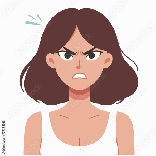 Vector image of an angry woman's expression