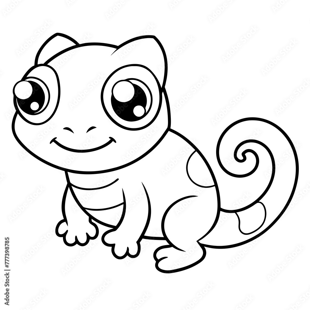Naklejka premium lizard cute - vector illustration