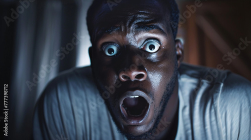 a man is so scared photo