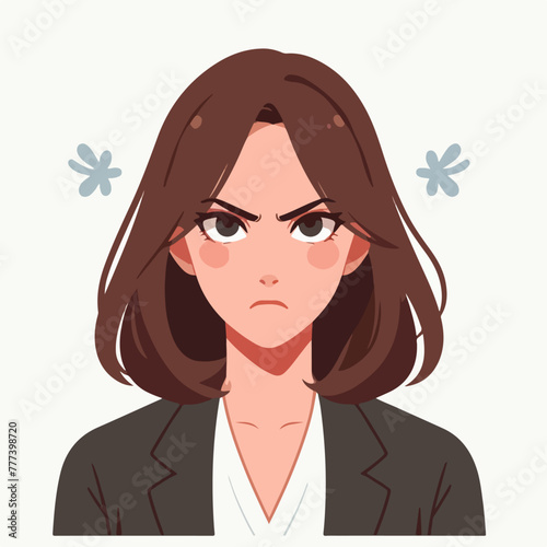 Vector image of an angry woman's expression