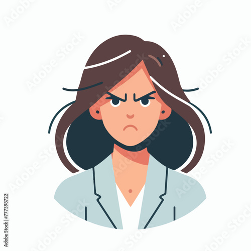 Vector image of an angry woman's expression