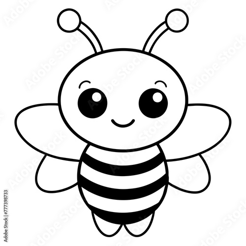 bee flying - vector illustration