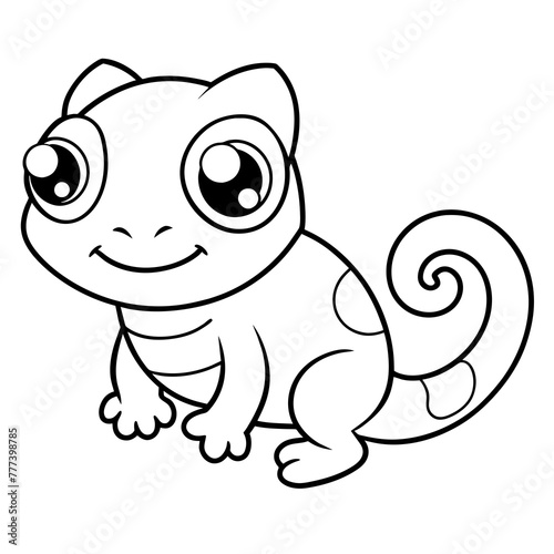 lizard cute - vector illustration