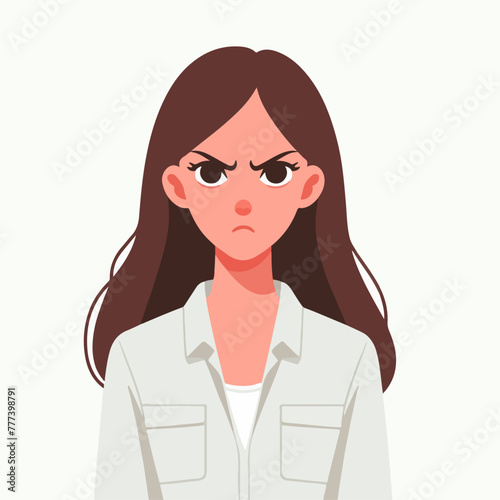 Vector image of an angry woman's expression