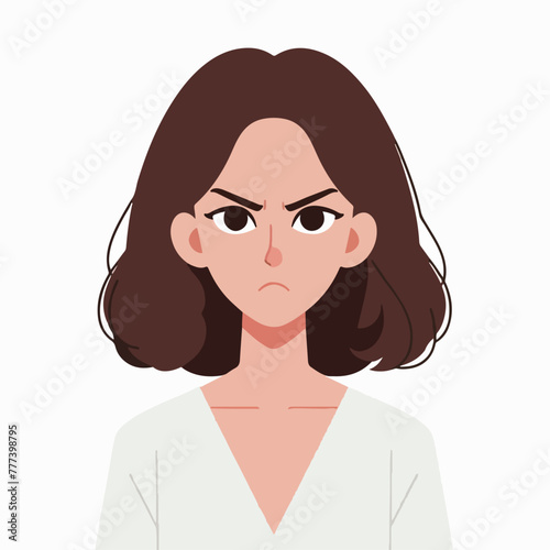 Vector image of an angry woman's expression