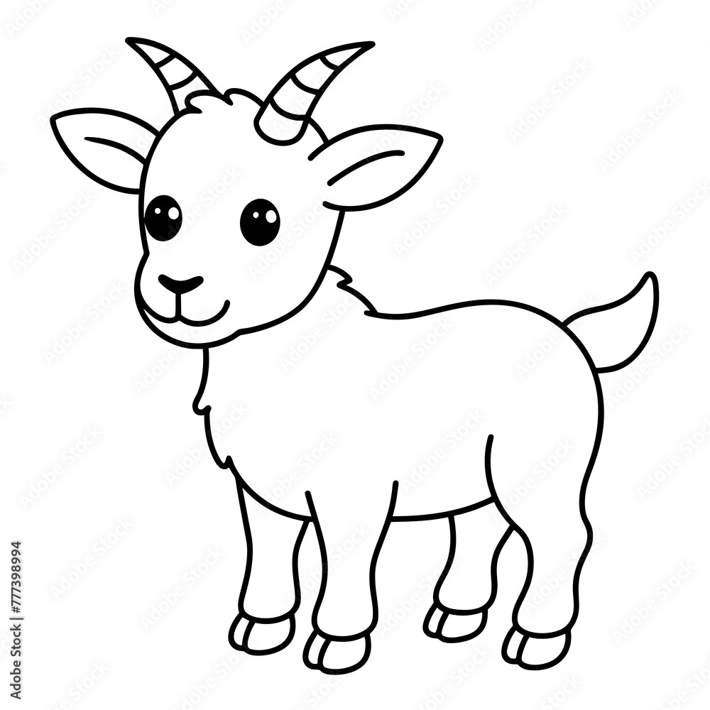 goat baby little - vector illustration
