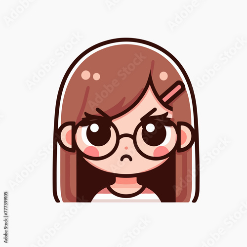 Vector image of an angry woman's expression