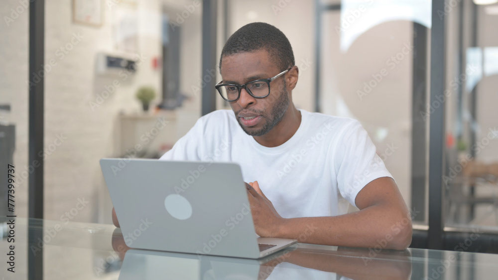 African American Man Talking for Video Chat African American Man Talking for Video Chat