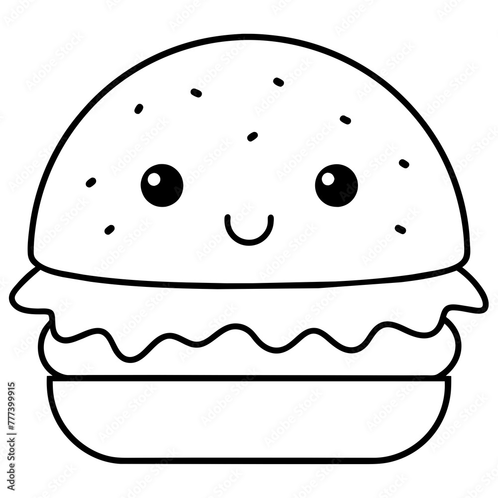 cutie burger - vector illustration cutie burger - vector illustration