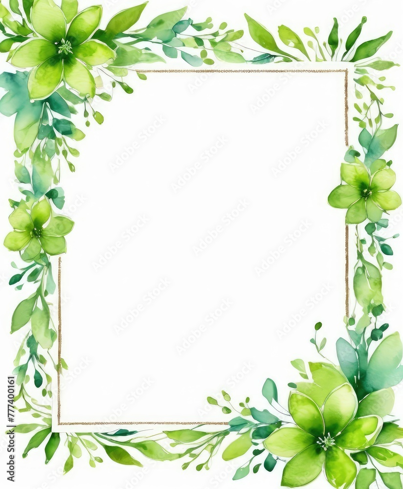 Immerse yourself in nature with our watercolor green floral frame mockup Immerse yourself in nature with our watercolor green floral frame mockup