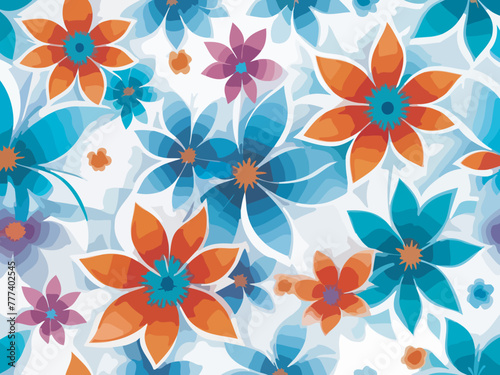 Vibrant Blooms  Seamless floral pattern 