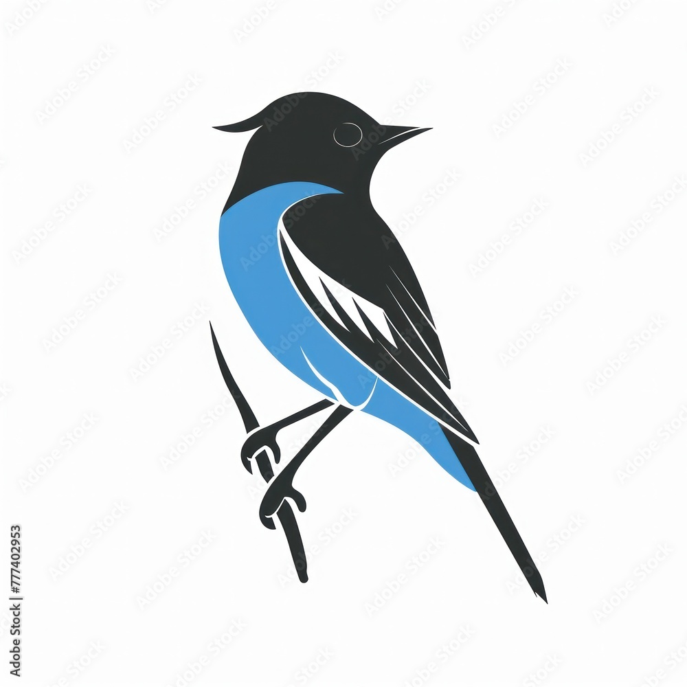 Travel flat icon with an elegant bird on white background Travel flat icon with an elegant bird on white background