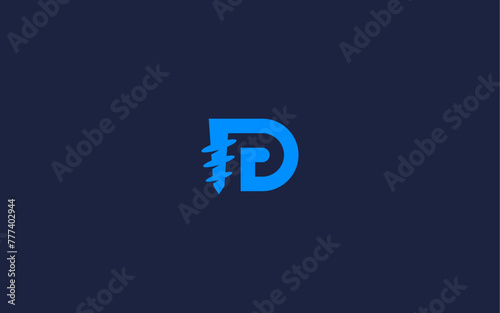 letter d with drill logo icon design vector design template inspiration