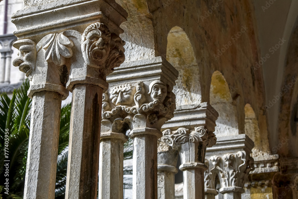 Franciscan monastery, Dubrovnik, Croatia. Cloister capitals Franciscan monastery, Dubrovnik, Croatia. Cloister capitals