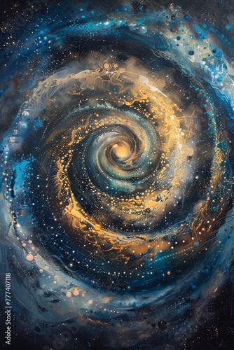 Fibonacci galaxy, acrylic by Da Vinci